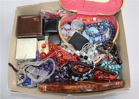 A collection of mixed silver and other costume jewellery